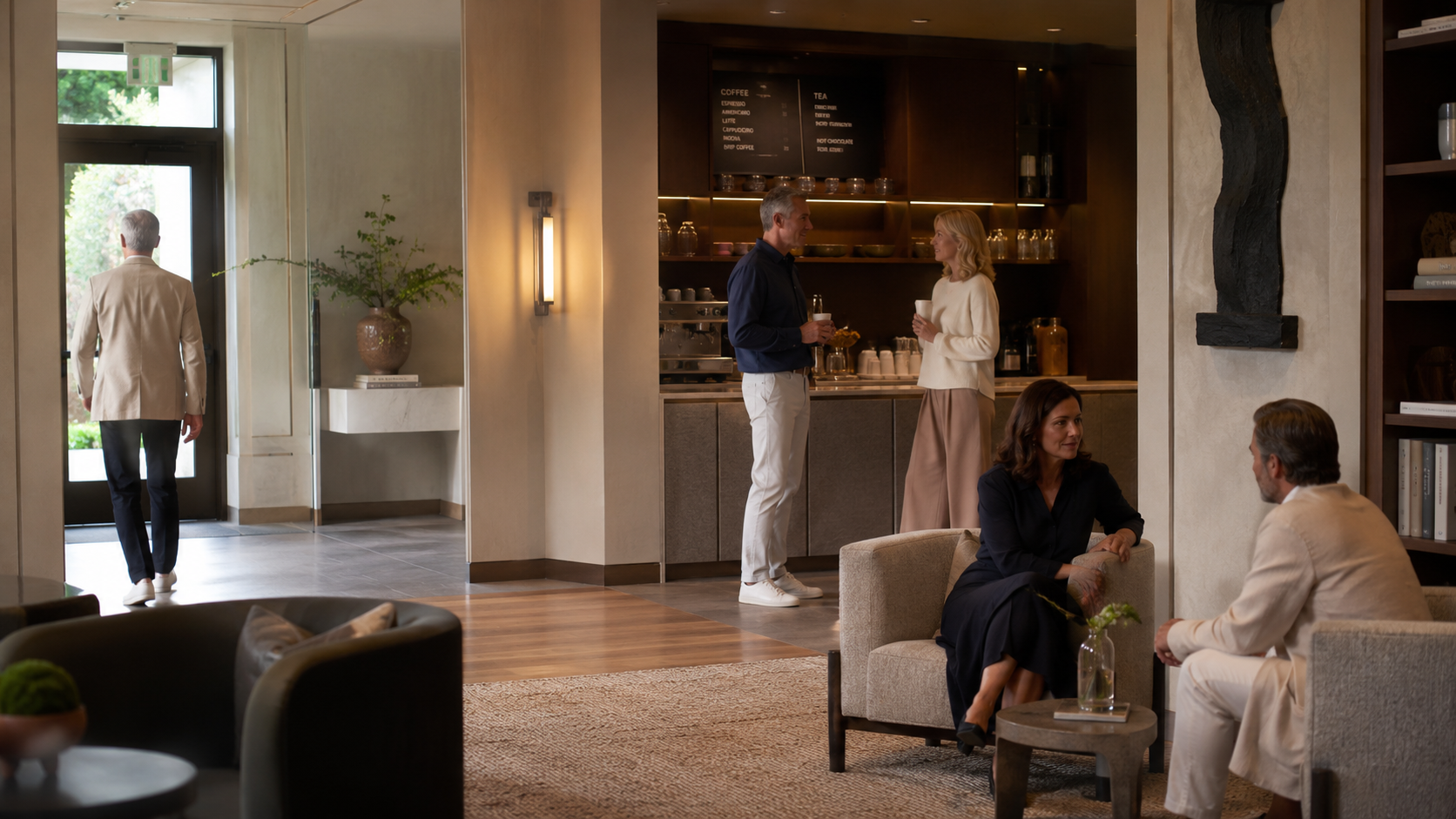 Große, offene LUUM.I.ON-Lounge mit Coffee Bar und echten Begegnungen